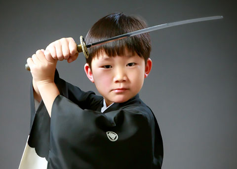 七五三での男児撮影