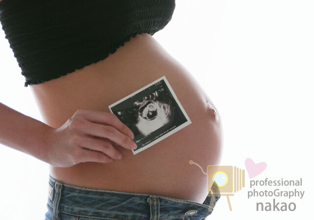 マタニティ お腹の中の写真と一緒に