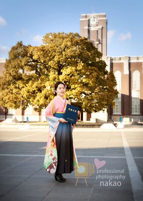 京都大学卒業写真 on location 時計台前にて