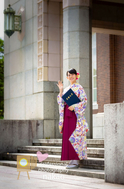 京都大学卒業写真 on location 時計台記念館玄関にて