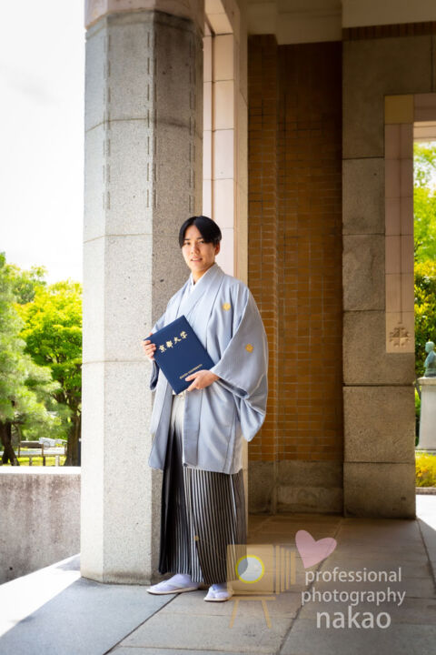京都大学卒業写真 on location 時計台記念館玄関にて