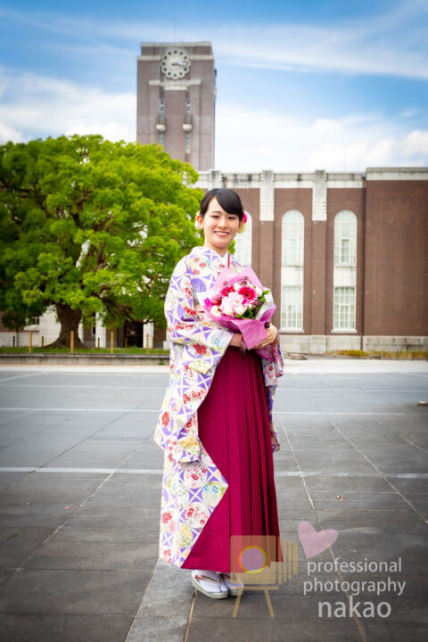 京都大学卒業写真 on location 時計台前にて