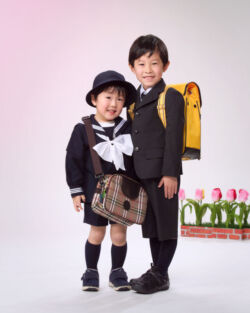 入園記念写真 小学校入学の兄と二人で1枚 入園記念写真 兄弟2人での1枚